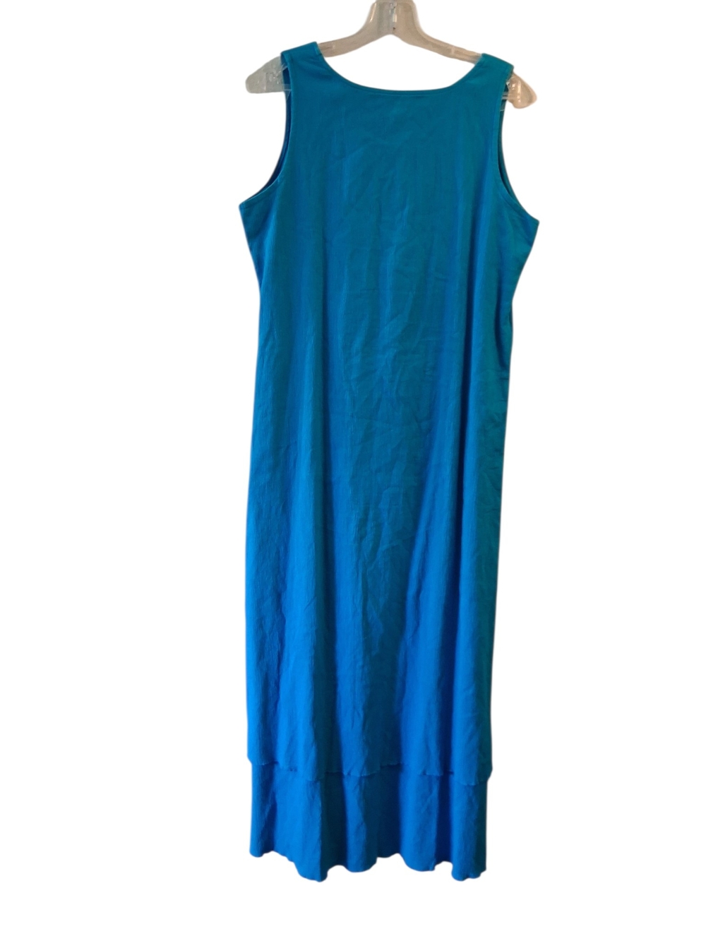 Chico's Bright Blue Sleeveless Layered Maxi Dress Size 1 Boxy Relaxed Fit - Picture 4 of 5